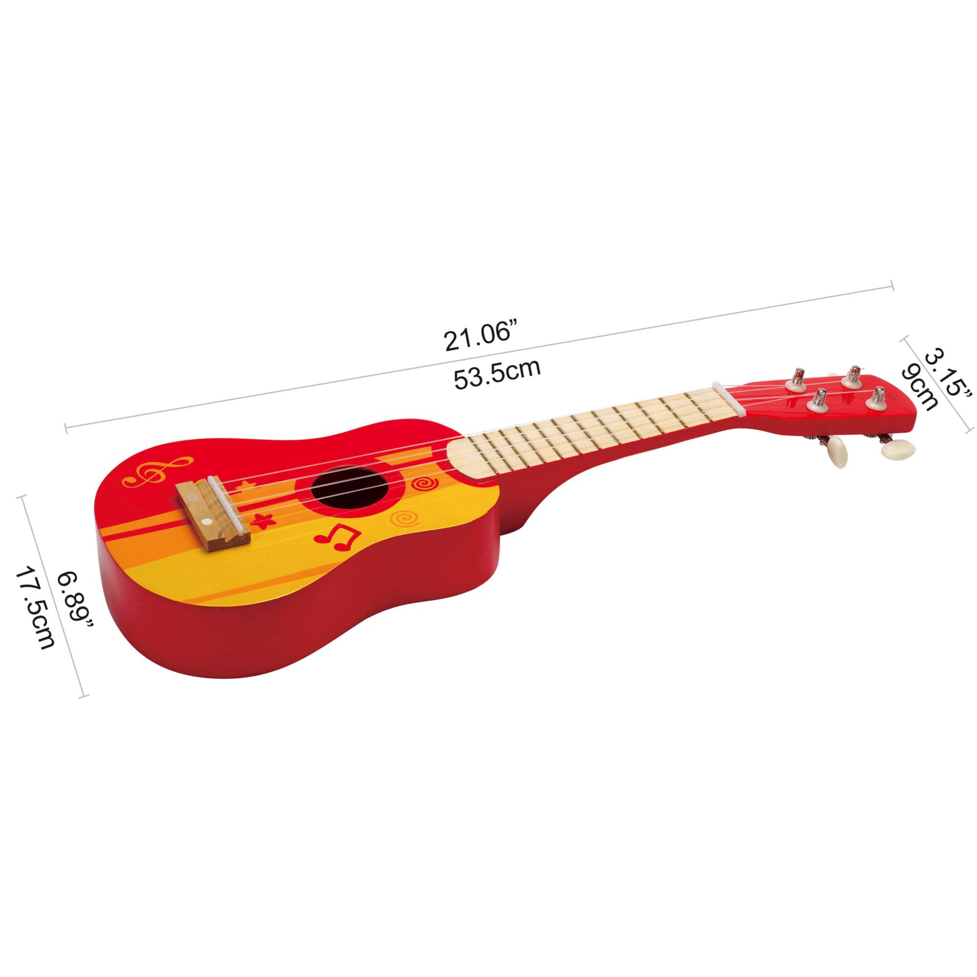 Hape Red & Yellow Kid's Wooden Toy Ukulele